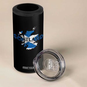 Scotland Map Saltire Flag Scottish Heritage 4 in 1 Can Cooler Tumbler Vintage Country Pride