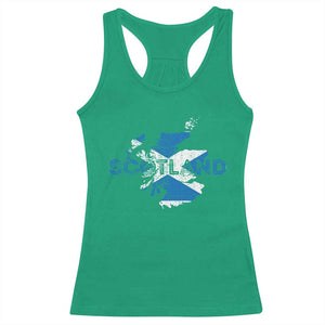 Scotland Map Saltire Flag Scottish Heritage Racerback Tank Top Vintage Country Pride