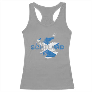 Scotland Map Saltire Flag Scottish Heritage Racerback Tank Top Vintage Country Pride
