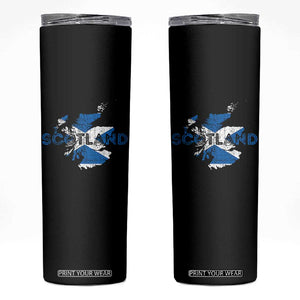 Scotland Map Saltire Flag Scottish Heritage Skinny Tumbler Vintage Country Pride