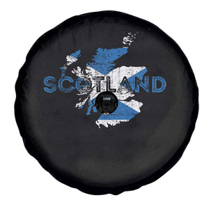 Scotland Map Saltire Flag Scottish Heritage Spare Tire Cover Vintage Country Pride