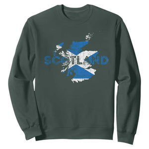 Scotland Map Saltire Flag Scottish Heritage Sweatshirt Vintage Country Pride