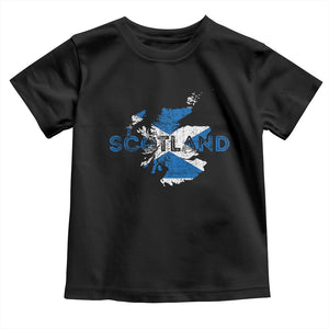 Scotland Map Saltire Flag Scottish Heritage Toddler T Shirt Vintage Country Pride