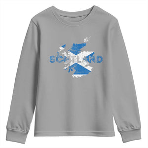 Scotland Map Saltire Flag Scottish Heritage Youth Sweatshirt Vintage Country Pride