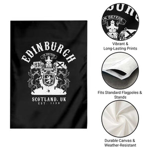 Edinburgh Scotland UK Est 1130 Garden Flag Royal Coat of Arms In Defens Historic Crest Graphic