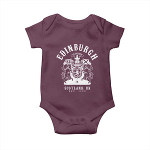 Edinburgh Scotland UK Est 1130 Baby Onesie Royal Coat of Arms In Defens Historic Crest Graphic