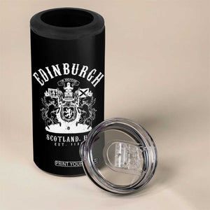 Edinburgh Scotland UK Est 1130 4 in 1 Can Cooler Tumbler Royal Coat of Arms In Defens Historic Crest Graphic