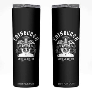 Edinburgh Scotland UK Est 1130 Skinny Tumbler Royal Coat of Arms In Defens Historic Crest Graphic