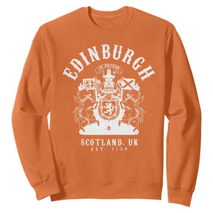 Edinburgh Scotland UK Est 1130 Sweatshirt Royal Coat of Arms In Defens Historic Crest Graphic