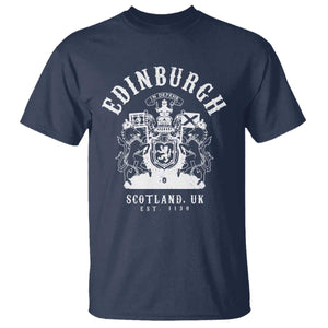 Edinburgh Scotland UK Est 1130 T Shirt Royal Coat of Arms In Defens Historic Crest Graphic