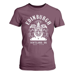 Edinburgh Scotland UK Est 1130 T Shirt For Women Royal Coat of Arms In Defens Historic Crest Graphic