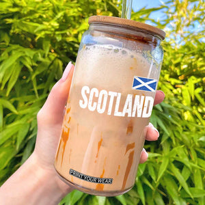 Scotland Saltire Flag Minimalist Athletic College Style Glass Can