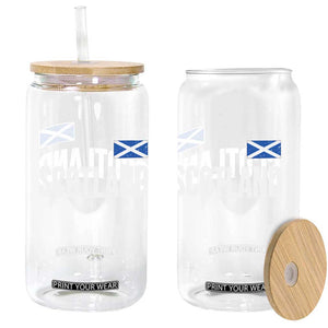 Scotland Saltire Flag Minimalist Athletic College Style Glass Can