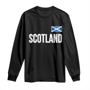 Scotland Saltire Flag Minimalist Athletic College Style Long Sleeve Shirt