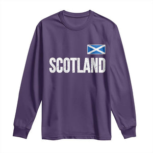 Scotland Saltire Flag Minimalist Athletic College Style Long Sleeve Shirt