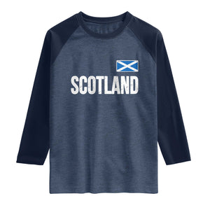 Scotland Saltire Flag Minimalist Athletic College Style Raglan Shirt
