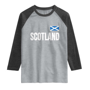 Scotland Saltire Flag Minimalist Athletic College Style Raglan Shirt