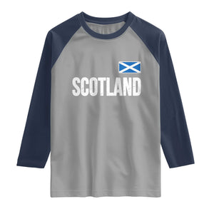 Scotland Saltire Flag Minimalist Athletic College Style Raglan Shirt