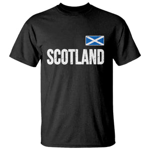Scotland Saltire Flag Minimalist Athletic College Style T Shirt