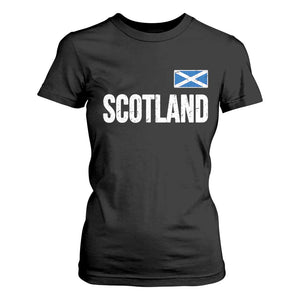 Scotland Saltire Flag Minimalist Athletic College Style T Shirt For Women