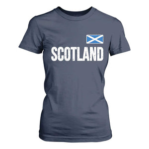 Scotland Saltire Flag Minimalist Athletic College Style T Shirt For Women