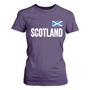 Scotland Saltire Flag Minimalist Athletic College Style T Shirt For Women