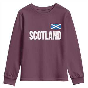 Scotland Saltire Flag Minimalist Athletic College Style Youth Sweatshirt