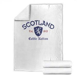 Scotland Celtic Nation Est 843 Throw Blanket Lion Rampant Shield Patriotic Scottish Heritage