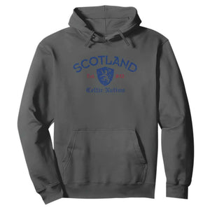 Scotland Celtic Nation Est 843 Hoodie Lion Rampant Shield Patriotic Scottish Heritage