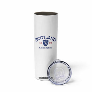 Scotland Celtic Nation Est 843 Skinny Tumbler Lion Rampant Shield Patriotic Scottish Heritage