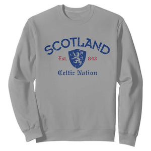 Scotland Celtic Nation Est 843 Sweatshirt Lion Rampant Shield Patriotic Scottish Heritage