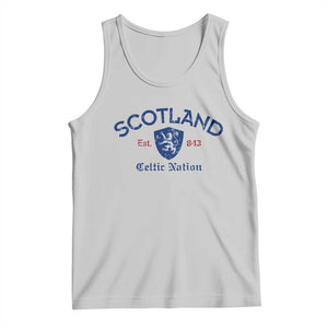 Scotland Celtic Nation Est 843 Tank Top Lion Rampant Shield Patriotic Scottish Heritage