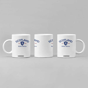 Scotland Celtic Nation Est 843 Coffee Mug Lion Rampant Shield Patriotic Scottish Heritage