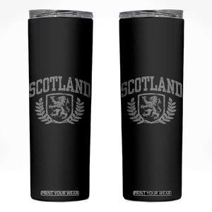 Scotland Lion Rampant Distressed Crest Skinny Tumbler Scottish Heritage Monochrome Laurel Wreath Vintage Graphic