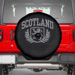 Scotland Lion Rampant Distressed Crest Spare Tire Cover Scottish Heritage Monochrome Laurel Wreath Vintage Graphic