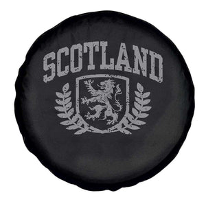 Scotland Lion Rampant Distressed Crest Spare Tire Cover Scottish Heritage Monochrome Laurel Wreath Vintage Graphic