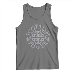 Scottish Power Celtic Knotwork Shield Emblem Tank Top Traditional Tribal Heritage Scottish Pride