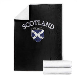 Scotland Football Distressed Shield Saltire Flag Throw Blanket Game Day Sports Soccer Fans