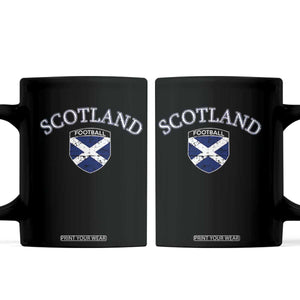 Scotland Football Distressed Shield Saltire Flag Coffee Mug Game Day Sports Soccer Fans