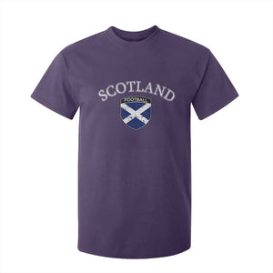 Scotland Football Distressed Shield Saltire Flag T Shirt For Kid Game Day Sports Soccer Fans