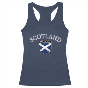 Scotland Football Distressed Shield Saltire Flag Racerback Tank Top Game Day Sports Soccer Fans