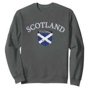 Scotland Football Distressed Shield Saltire Flag Sweatshirt Game Day Sports Soccer Fans