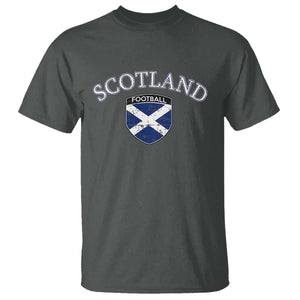 Scotland Football Distressed Shield Saltire Flag T Shirt Game Day Sports Soccer Fans
