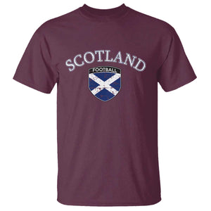 Scotland Football Distressed Shield Saltire Flag T Shirt Game Day Sports Soccer Fans