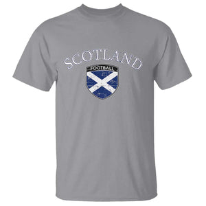 Scotland Football Distressed Shield Saltire Flag T Shirt Game Day Sports Soccer Fans