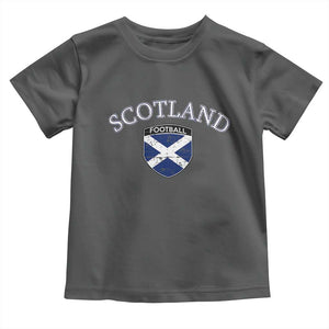 Scotland Football Distressed Shield Saltire Flag Toddler T Shirt Game Day Sports Soccer Fans