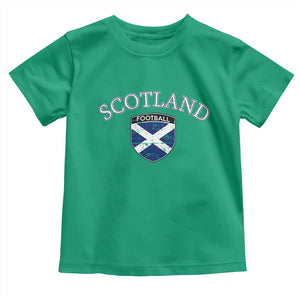 Scotland Football Distressed Shield Saltire Flag Toddler T Shirt Game Day Sports Soccer Fans