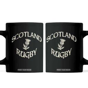 Scotland Rugby Distressed Vintage Traditional Thistle Coffee Mug Sports Fan Game Day
