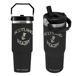 Scotland Rugby Distressed Vintage Traditional Thistle Flip Straw Tumbler Sports Fan Game Day