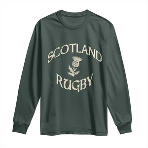 Scotland Rugby Distressed Vintage Traditional Thistle Long Sleeve Shirt Sports Fan Game Day